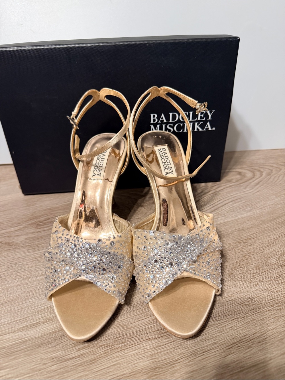 Badgley Mischka Cameryn Elegant Rhinestone Evening Sandals - Picture 2 of 6